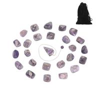 LIYJTK Juego de Cristales de Piedras rúnicas, curación equilibrada de Chakras, purificación para meditación y adivinación (Amatista con Péndulo)