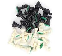 LIYJTK Juego De Piezas De Ajedrez De Plástico, Juego De Ajedrez Internacional Juego Completo De Piezas De Ajedrez con Almohadilla De Pelusa En Blanco Y Negro(L King Height 77mm)