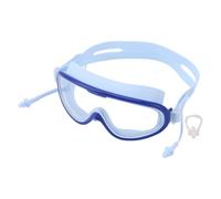 LIYJTK Kids Swimming Goggles Adjustable Strap Children’s Goggles Large Frame Non Fog HD Swim Supplies with Nose Clip (lago azul)