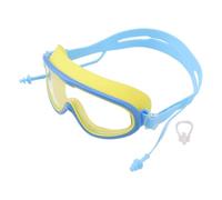 LIYJTK Kids Swimming Goggles Adjustable Strap Children’s Goggles Large Frame Non Fog HD Swim Supplies with Nose Clip (Amarilla y azul)