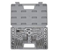 LIYJTK Kit de herramientas de roscado de acero de aleación con juego de machos y matrices SAE para metalurgia