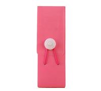 LIYJTK Linda Funda de lápiz Lona, Estuche de lápices Patrón de Sonrisa de plástico Patrón de Color Rosa Torre elástica Torre Hebilla Case de papelería Creativa para Suministros de
