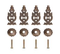 LIYJTK Manijas de gabinete antiguo de 4set Material de latón Diy Vintage Estilo vintage Bronce Engrosamiento de espesamiento de patrón simétrico tiradores de cajones