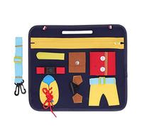 LIYJTK Montessori Busy Board para niños pequeños capacitación de Autismo de Juguetes Ayudas para la educación educativa Azules Oscuros Portables Fentración Exquisita Pulido