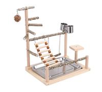 LIYJTK Parrot Playstand Stable Wood Bird Playground with Perches and Swing for Bird Cage Accessories Sturdy Safe Easy Assembly for Small Birds