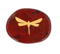 LIYJTK Piedra de Equilibrio calmante Tallada en libélula de Color Dorado de Worry Stone para relajar la Piedra de Palma (Tipo 1)