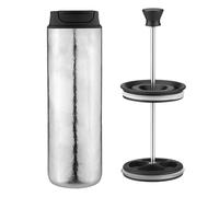 LIYJTK Portable Insulated French Press Coffee Maker Camping Coffee Makers with Double-Wall Construction Coffee and Tea Maker for for Kitchen Travel Camping (Ice Flower)