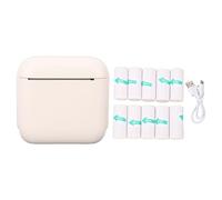 LIYJTK Portable Thermal Printer with 10 Rolls Paper Wireless BT Inkless Printer Black White Printing for Label Note Photo Office Home School Travel
