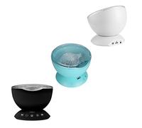 LIYJTK Proyector de luz de onda oceánica multicolor, luz nocturna con mini reproductor de música para sala de estar y dormitorio, novedad, lámpara para bebé, color blanco
