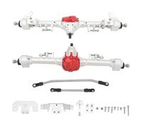 LIYJTK RC Car Front Rear Portal Axle Silver Red Aluminum Alloy High Load Bearings Assembly SCX10 II RC Car
