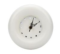 LIYJTK Round Metal Table Clock Silent Battery Operated Modern Minimalist Desk Clock for Bedroom Living Room Home Office Decor Sturdy Iron Construction Nordic Style