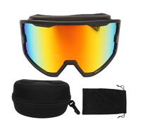 LIYJTK Ski Goggles Double Layer Sun Protection Anti Fog Adjustable Elasticity Snowboard Goggles for Skiing Snowboarding Cycling Motorcycle (Black Frame Red Lens)