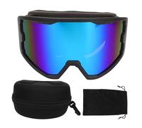 LIYJTK Ski Goggles Double Layer Sun Protection Anti Fog Adjustable Elasticity Snowboard Goggles for Skiing Snowboarding Cycling Motorcycle (Marco negro Lente azul)