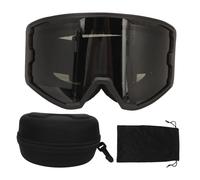 LIYJTK Ski Goggles Double Layer Sun Protection Anti Fog Adjustable Elasticity Snowboard Goggles for Skiing Snowboarding Cycling Motorcycle (Marco negro Lente gris)