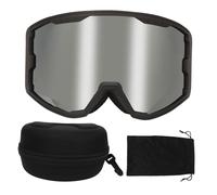 LIYJTK Ski Goggles Double Layer Sun Protection Anti Fog Adjustable Elasticity Snowboard Goggles for Skiing Snowboarding Cycling Motorcycle (Black Frame Silver Lens)