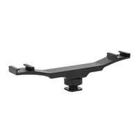 LIYJTK Soporte de Montaje de Zapata fría Doble, Varilla de extensión, luz de Relleno para Flash de cámara, Soporte de micrófono para Equipo de fotografía