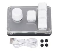 LIYJTK Teclado mecánico de 4 Teclas, Interruptor Azul, Teclado programable, luz RGB Blanca, 5V, 1A, para Videojuegos, Oficina, música y Medios