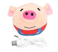 LIYJTK USB Rechargeable Interactive Washable Cartoon Pig Plush Sound Electronic Toy For Pets, Cats, Small and Medium Dogs Pet Bouncing Ball Cartoon Pig Plush Sound Electronic