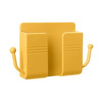 LIYJTK Wall Mount Remote Control Organizer Holder Rack TV Air Conditioner Remote Storage Box Bedside Charging Stand (Amarilla)