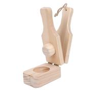 LIYJTK Wooden Tostones Plantain Press Foldable Reusable Wall Hanging Photo Banana Smasher Maker for Home Kitchen