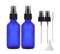 LIYUABU Botella de spray de vidrio vacías azul esmerilado de 60 ml, atomizador de niebla fina pequeña,reutilizable,botellas de aerosol de viaje para aceites esenciales,perfumes, limpieza (2 piezas)