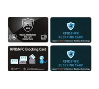 liyun Paquete de 4 tarjetas de bloqueo RFID, 2 estilos en negro, protector de tarjetas de crédito, bloqueador NFC antirrobo sin contacto, para toda la cartera, documento de identidad, pasaporte