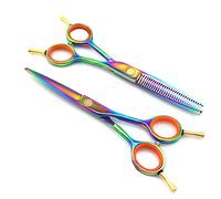 LIZA Juego De Tijeras De Pelo De 5.5", Cizallas Y Tijeras De Adelgazamiento De 5.5 Pulgadas Para El Barbero En La Mano Izquierda O Derecha