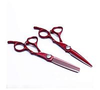 LIZA Juego de tijeras de peluquería profesional, tijeras de tijeras de peluquería de 6.0 pulgadas, acero 440C (rojo)