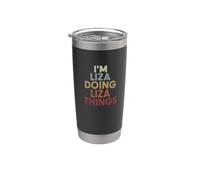 Liza Name Liza Personalized Name First Given Vaso térmico de acero inoxidable de doble pared