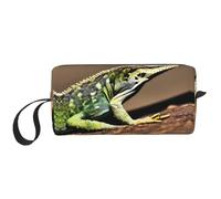 Lizard - Bolsas de cosméticos HD para mujer, bolsa de maquillaje portátil, bolsa de almacenamiento de viaje, bolsa de recepción diaria, bolsa de aseo de gran capacidad, color blanco, talla única,
