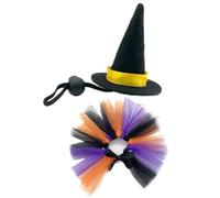 Lizard Costume, Small Pet Witch Outfit with Hat and Skirt, Adjustable Halloween Apparel for Reptiles Like Gecko, Snake, Turtle, Chick, Hamster, Bird, Party Dress-Up, Black