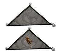 Lizard Hammock - 2 Pieces Breathable Mesh Reptile Hideouts, Soft Chinchilla Hammock | Indoor Outdoor Climbing and Resting Accessory for Iguanas, Anoles, Geckos, Snakes, Chameleons, Squirrels, Sugar