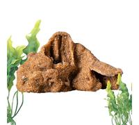 Lizard House, Resin Reptile Caves, Adorable Compact Resin Rock Bearded Dragon Cave, Multi-Functional Terrarium Basking for Gecko Shrimp Amphibians Fish Tank Decor, Brown