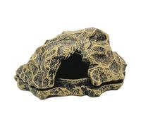 Lizard House, Resin Rock Reptile Cave, Aquarium Landscape Decor with Basking Area, Decorative Shelter for Turtles Tortoise Crabs and Other Small Indoor Aquatic or Land Pets