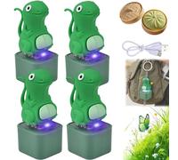Lizard Keychain, Lizard Button, Lizards Fidget Toy, Light Up Animal Keychain Toy - Rechargeable LED Color Changing Sound Button, Portable Stress Reliever for Anxiety & Sensory Fun (4pcs)