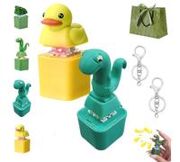 Lizard Keychain Sound, 2026 New Lizard Button Keychain, Rechargeable Quacking Duck Fidget Toys, Keyring Anxiety Stress Relief Toy with Sound Lights for Office Travel Use (N)