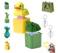 Lizard Keychain Sound, 2026 New Lizard Button Keychain, Rechargeable Quacking Duck Fidget Toys, Keyring Anxiety Stress Relief Toy with Sound Lights for Office Travel Use (K)