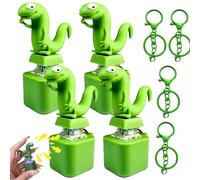 Lizard Keychain Sound Fidget Toy, Light Up Keyboard Clicker with Quacking Sound, Portable Stress Relief Lizard Button for Adults Kids, Funny Sensory Keyring Gift for ADHD Anxiety Office Desk (4Pcs)