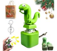 Lizard Keychain Sound, Lizard Button Keychain, Rechargeable Lizards Anxiety Relief Keychains Button Toy, Lizards Fidgets Toy with Quacking Sound & Colorful Light, for Office Travel Use (1pc)