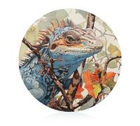 Lizard on The Branch - Tabla de cortar resistente a los arañazos, tabla de cortar portátil, tabla de cortar redonda de vidrio para cocina, picnic al aire libre, 7.9 pulgadas