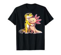 Lizard Reptile Lovers - Cute Leopard Gecko Hugging Axolotl Camiseta