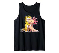 Lizard Reptile Lovers - Cute Leopard Gecko Hugging Axolotl Camiseta sin Mangas
