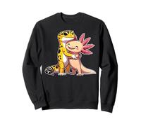 Lizard Reptile Lovers - Cute Leopard Gecko Hugging Axolotl Sudadera