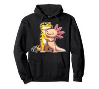 Lizard Reptile Lovers - Cute Leopard Gecko Hugging Axolotl Sudadera con Capucha
