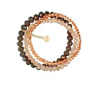 Lizas Pulsera con cordón de tres filas con diferentes perlas y en muchos colores, Mittelgroße, Sintético, No es una piedra preciosa