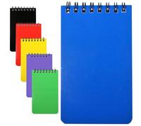 Lizbin Cuaderno en espiral, 6 cuadernos pequeños, cuaderno de bolsillo de 3 x 5 pulgadas, bloc de notas pequeño con espiral superior, 6 mini cuadernos de colores, 75 hojas por cuaderno (6 piezas A7)