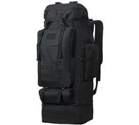 Lizbin Mochila de Senderismo Mochila de Senderismo Resistente al Agua 100L, Mochila Militar Mochila Molle para Acampar al Aire Libre (Negro)