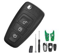 Lizbn Funda para llave con mando de 3 botones para Ford C-Max 2010-2014 Focus 2011-2013/M8 Grand C-Max 2010-2014 Mondeo 2011-2014, llave con mando inteligente con hoja HU101 FCCID:5WK49986 433MHz FSK