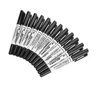 LIZEALUCKY 12 Colors Double Tip Oil Pen Art Permanent Paint Marker Pens Set DIY Hand Painting Pen for Rocks Painting Tyre Wood Metal Leather Plastic Glass (Black 12 pieces per box)