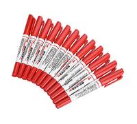 LIZEALUCKY 12 Colors Double Tip Oil Pen Art Permanent Paint Marker Pens Set DIY Hand Painting Pen for Rocks Painting Tyre Wood Metal Leather Plastic Glass (Red 12 pieces per box)